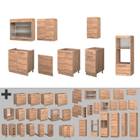 Vicco Cucina componibile Quercia dorata 300 cm con armadio alto, PL Rovere