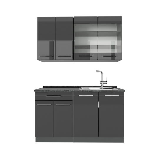 Vicco Cucina monoblocco Antracite lucido 140 cm , PL Antracite