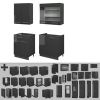 Vicco Cucina monoblocco Antracite lucido 140 cm senza piano di lavoro