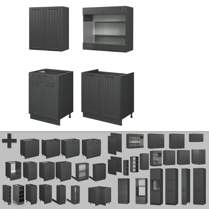 Vicco Cucina monoblocco Grigio scuro 140 cm , PL Antracite