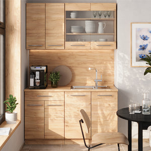 Vicco Cucina monoblocco Quercia dorata 140 cm , PL Antracite