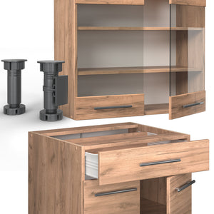 Vicco Cucina monoblocco Quercia dorata 140 cm senza piano di lavoro