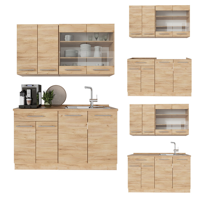 Vicco Cucina monoblocco Quercia dorata 140 cm , PL Rovere