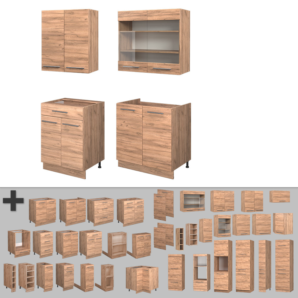 Vicco Cucina monoblocco Quercia dorata 140 cm , PL Rovere