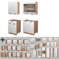 Vicco Cucina monoblocco Bianco casa di campagna 140 cm , PL Antracite