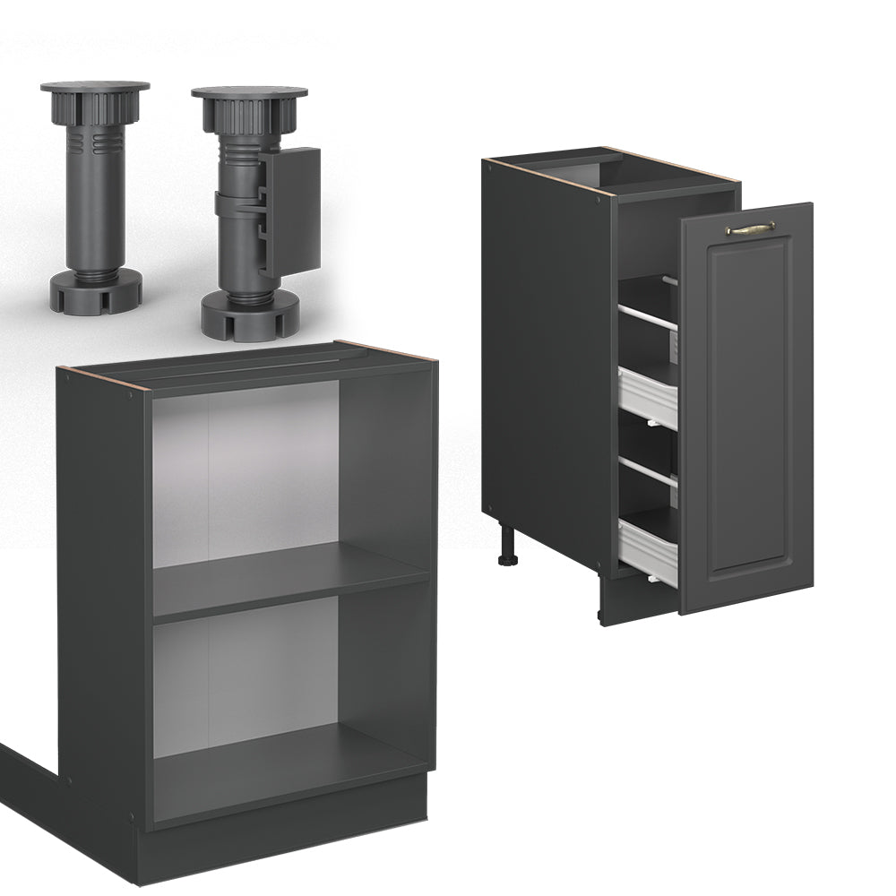 Vicco isola cucina Landhaus antrazit-oro 90 cm senza piano di lavoro