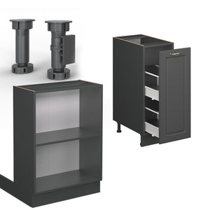 Vicco isola cucina Landhaus antrazit-oro 90 cm senza piano di lavoro