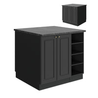 Vicco isola cucina Landhaus antrazit-oro 90 cm senza piano di lavoro