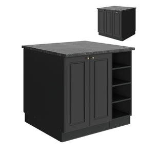 Vicco isola cucina Landhaus antrazit-oro 90 cm senza piano di lavoro