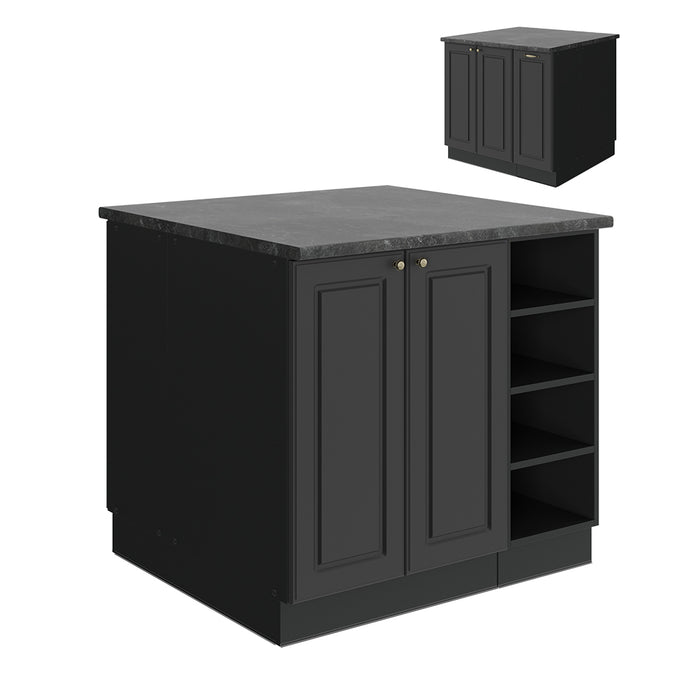 Vicco isola cucina Landhaus antrazit-oro 90 cm senza piano di lavoro