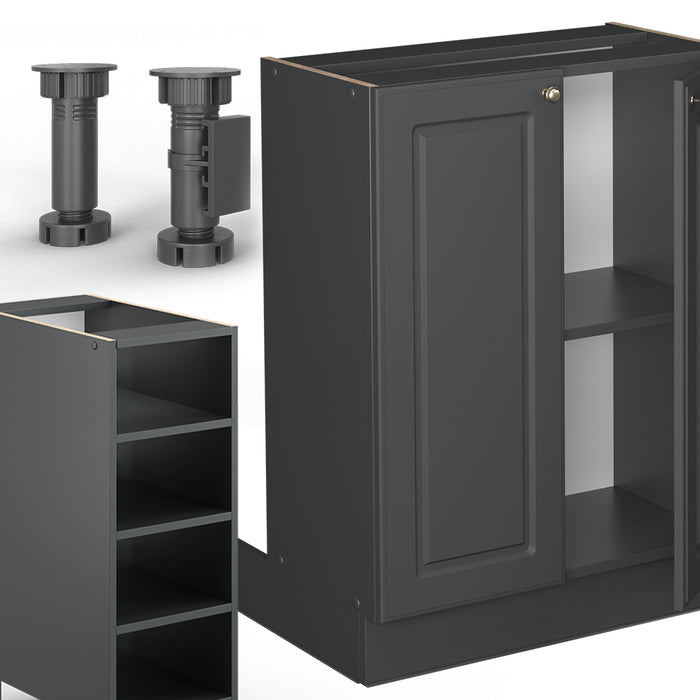 Vicco isola cucina Landhaus antrazit-oro 90 cm senza piano di lavoro