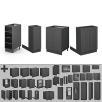 Vicco isola cucina Landhaus antrazit-oro 90 cm senza piano di lavoro