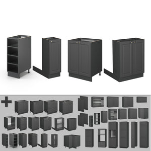 Vicco isola cucina Landhaus antrazit-oro 90 cm senza piano di lavoro