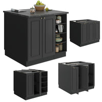 Vicco isola cucina Landhaus antrazit-oro 90 cm senza piano di lavoro