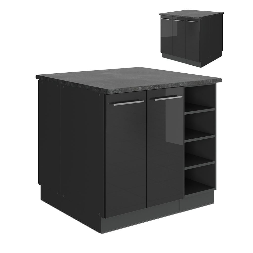 Vicco isola cucina Antracite lucido 90 cm senza piano di lavoro