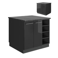 Vicco isola cucina Antracite lucido 90 cm senza piano di lavoro