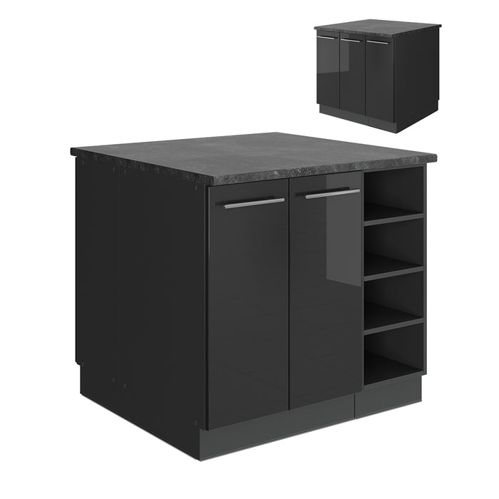 Vicco isola cucina Antracite lucido 90 cm senza piano di lavoro