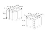 Vicco isola cucina Antracite lucido 90 cm senza piano di lavoro