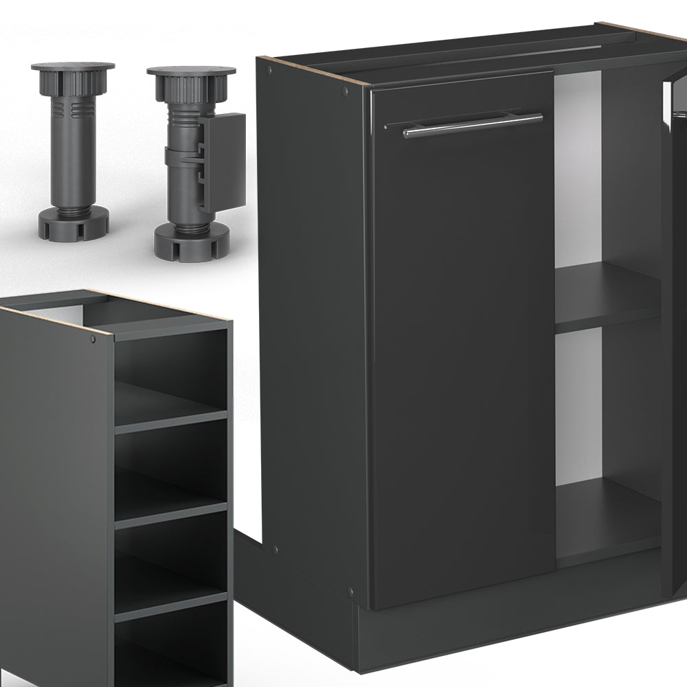 Vicco isola cucina Antracite lucido 90 cm senza piano di lavoro