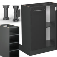 Vicco isola cucina Antracite lucido 90 cm senza piano di lavoro