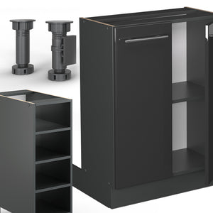 Vicco isola cucina Antracite lucido 90 cm senza piano di lavoro