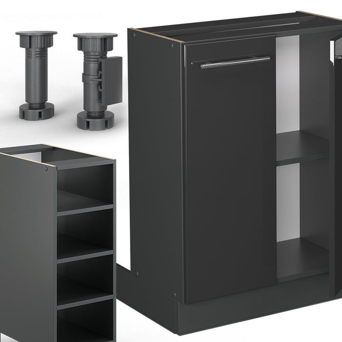 Vicco isola cucina Antracite lucido 90 cm senza piano di lavoro