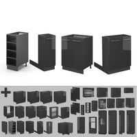 Vicco isola cucina Antracite lucido 90 cm senza piano di lavoro