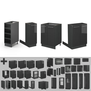 Vicco isola cucina Antracite lucido 90 cm senza piano di lavoro