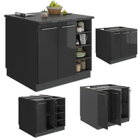 Vicco isola cucina Antracite lucido 90 cm senza piano di lavoro