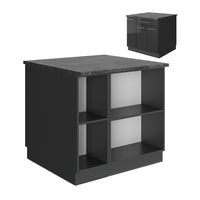 Vicco isola cucina Antracite lucido 90 cm senza piano di lavoro