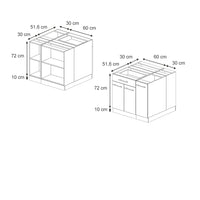 Vicco isola cucina Antracite lucido 90 cm senza piano di lavoro