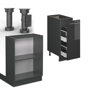 Vicco isola cucina Antracite lucido 90 cm senza piano di lavoro