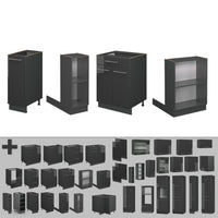 Vicco isola cucina Antracite lucido 90 cm senza piano di lavoro