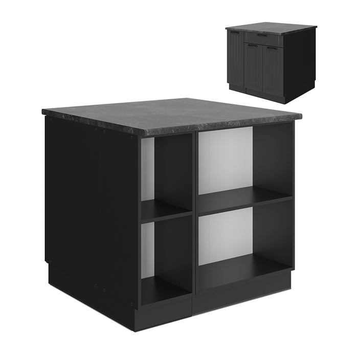 Vicco isola cucina Grigio scuro 90 cm senza piano di lavoro