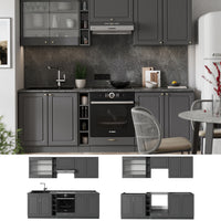 Vicco Cucina componibile Landhaus antrazit-oro 235 cm , PL Antracite