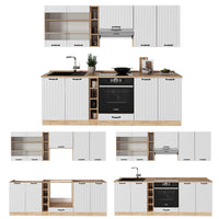 Vicco Cucina componibile Bianco casa di campagna 235 cm , PL Antracite