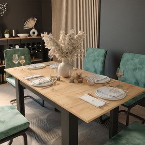 Vicco tavolo da pranzo allungabile Antracite/quercia dorata 160 x 80 cm Estensibile