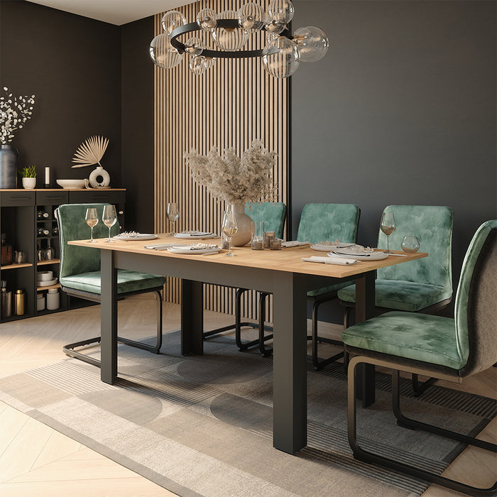 Vicco tavolo da pranzo allungabile Antracite/quercia dorata 180 x 80 cm Estensibile