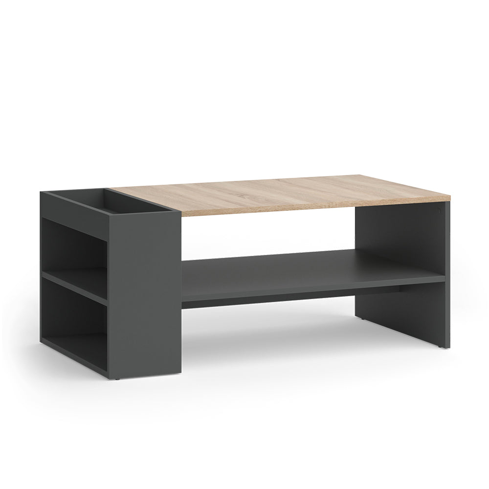 Vicco Tavolino da salotto Antracite/Sonoma 100 x 55 cm con ripiani