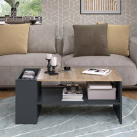 Vicco Tavolino da salotto Antracite/Sonoma 100 x 55 cm con ripiani