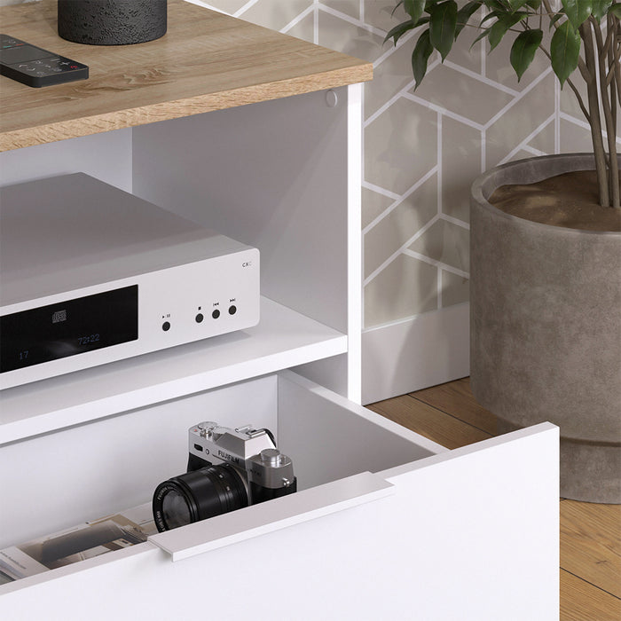 Vicco Mobile tv Bianco/Sonoma 60 x 50 cm con cassetto