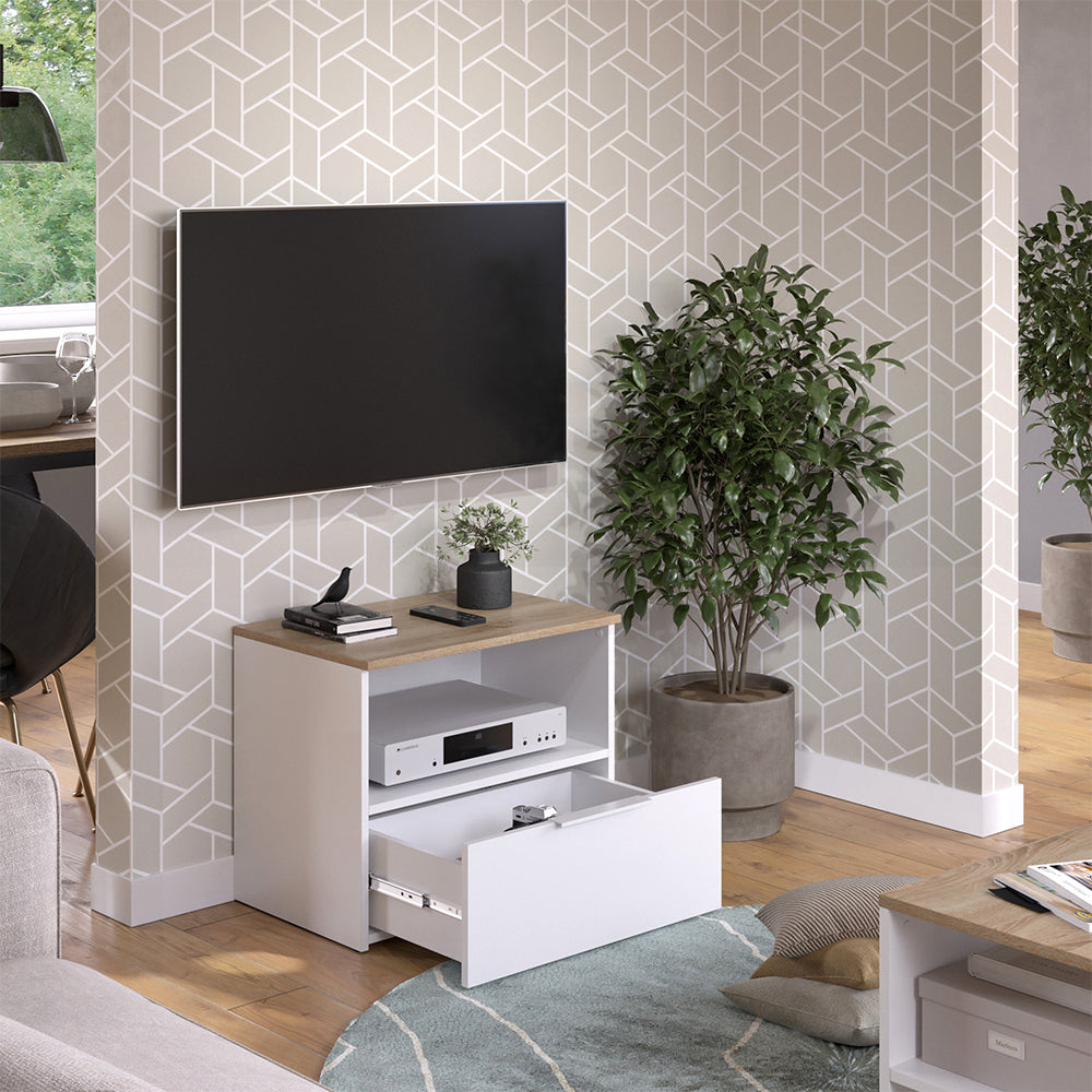 Vicco Mobile tv Bianco/Sonoma 60 x 50 cm con cassetto