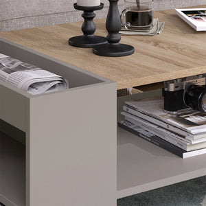 Vicco Tavolino da salotto Grigio 100 x 55 cm con ripiani