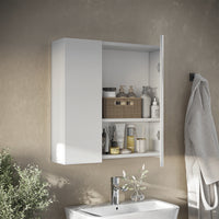 Vicco Specchio contenitore bagno Bianco 60 x 59.2 cm Con ripiani e 1 anta a specchio