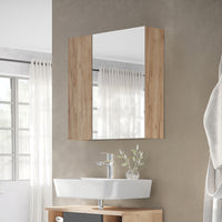 Vicco Specchio contenitore bagno Quercia dorata 60 x 59.2 cm Con ripiani e 1 anta a specchio