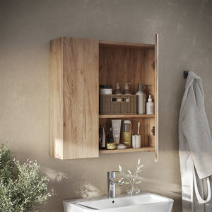 Vicco Specchio contenitore bagno Quercia dorata 60 x 59.2 cm Con ripiani e 1 anta a specchio