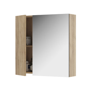 Vicco Specchio contenitore bagno Quercia dorata 60 x 59.2 cm Con ripiani e 1 anta a specchio