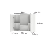 Vicco Specchio contenitore bagno Bianco 80 x 59.2 cm con ripiani