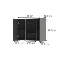 Vicco Specchio contenitore bagno Antracite 80 x 59.2 cm con ripiani