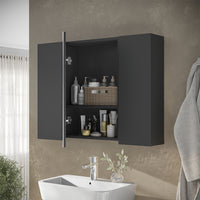 Vicco Specchio contenitore bagno Antracite 80 x 59.2 cm con ripiani